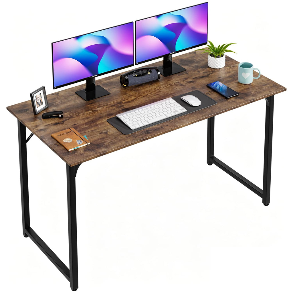 PayLessHere | Computer Desk | Office Desk with Metal Frame, Adjustable Feet | Water-Resistant, Scratchproof Surface | Sturdy Writing Table for Home Office or Study