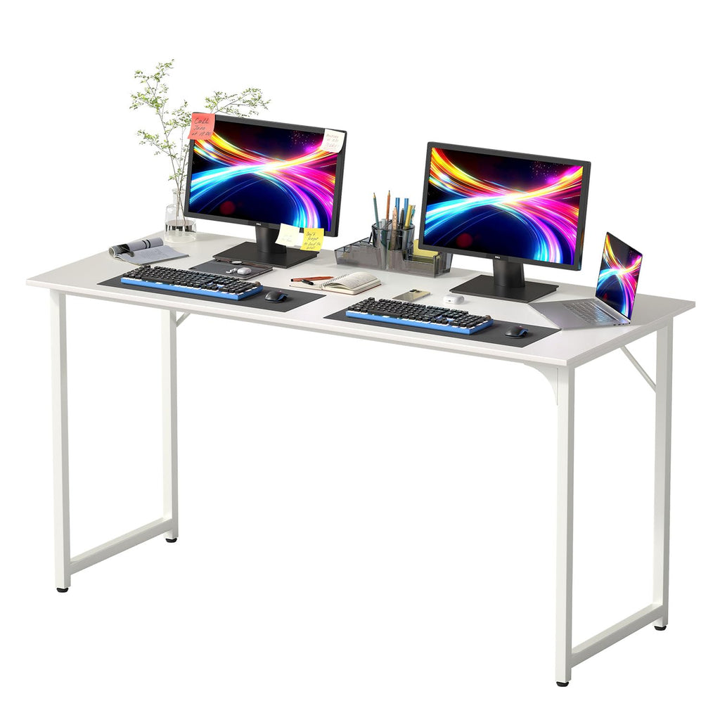 PayLessHere | Computer Desk | Office Desk with Metal Frame, Adjustable Feet | Water-Resistant, Scratchproof Surface | Sturdy Writing Table for Home Office or Study