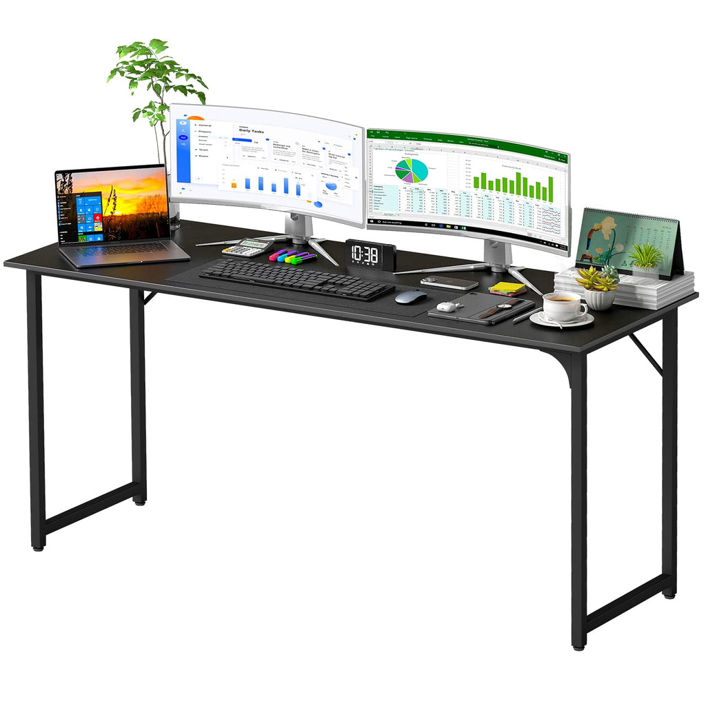 PayLessHere | Computer Desk | Office Desk with Metal Frame, Adjustable Feet | Water-Resistant, Scratchproof Surface | Sturdy Writing Table for Home Office or Study