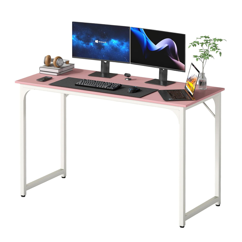 PayLessHere | Computer Desk | Office Desk with Metal Frame, Adjustable Feet | Water-Resistant, Scratchproof Surface | Sturdy Writing Table for Home Office or Study