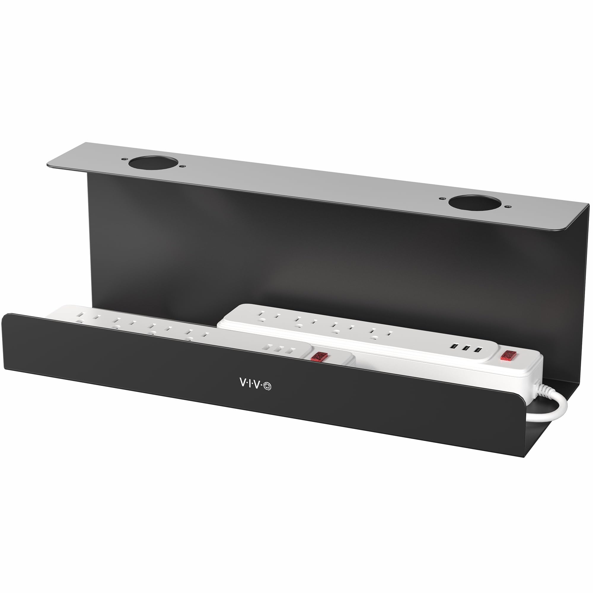 VIVO Under Desk 17 inch Cable Management Tray, Power Strip Holder, Cord Organizer, Wire Tamer for Office and Home,