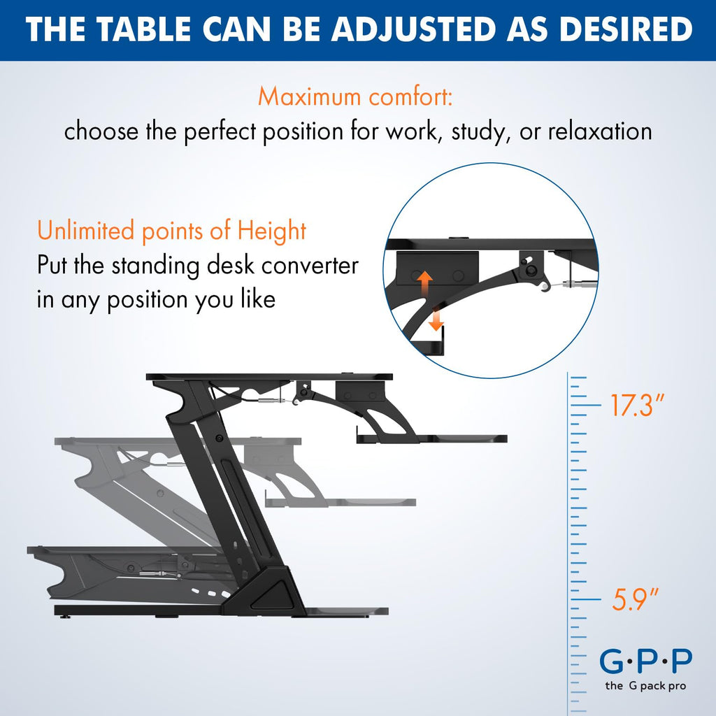 G-PACK PRO Standing Desk Converter, Adjustable Height