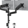 MOUNTUP Dual Monitor Desk Mount, Dual Monitor Stand for Desk Fits 17 to 32 Inch Screen, Gas Spring & Height Adjustable Computer Monitor Desk Mount for 2 Monitors, VESA Mount with Clamp/Grommet Base
