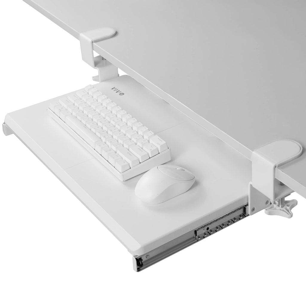 VIVO Keyboard Tray, Under Desk Pull Out with Extra Sturdy C Clamp Mount System, Slide-Out Platform Computer Drawer for Typing and Mouse Work