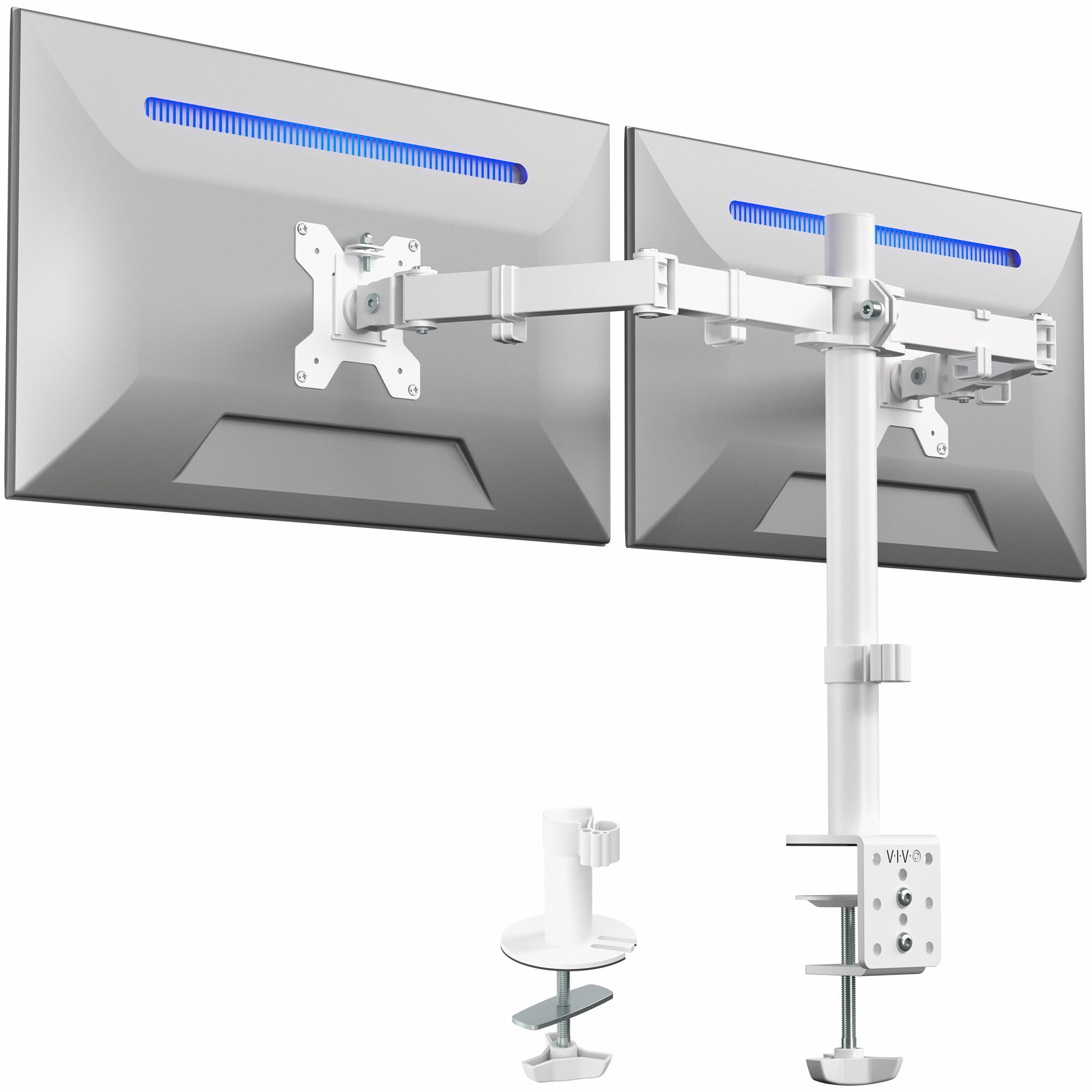 VIVO Dual Monitor Desk Mount, Heavy Duty Fully Adjustable Steel Stand, Holds 2 Computer Screens