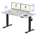 FLEXISPOT EN1 One-Piece Standing Desk, Electric Adjustable with 4 Memory Presets, 176 LBS Capacity, Stable & Quiet, Seamless Desktop for Home Office & Dual Monitors