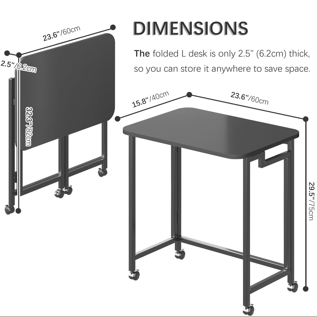 4NM Mobile Small Rolling Computer Desk, Folding Laptop Cart Table with Wheels, Portable Office Desk for Small Space Couch Bed
