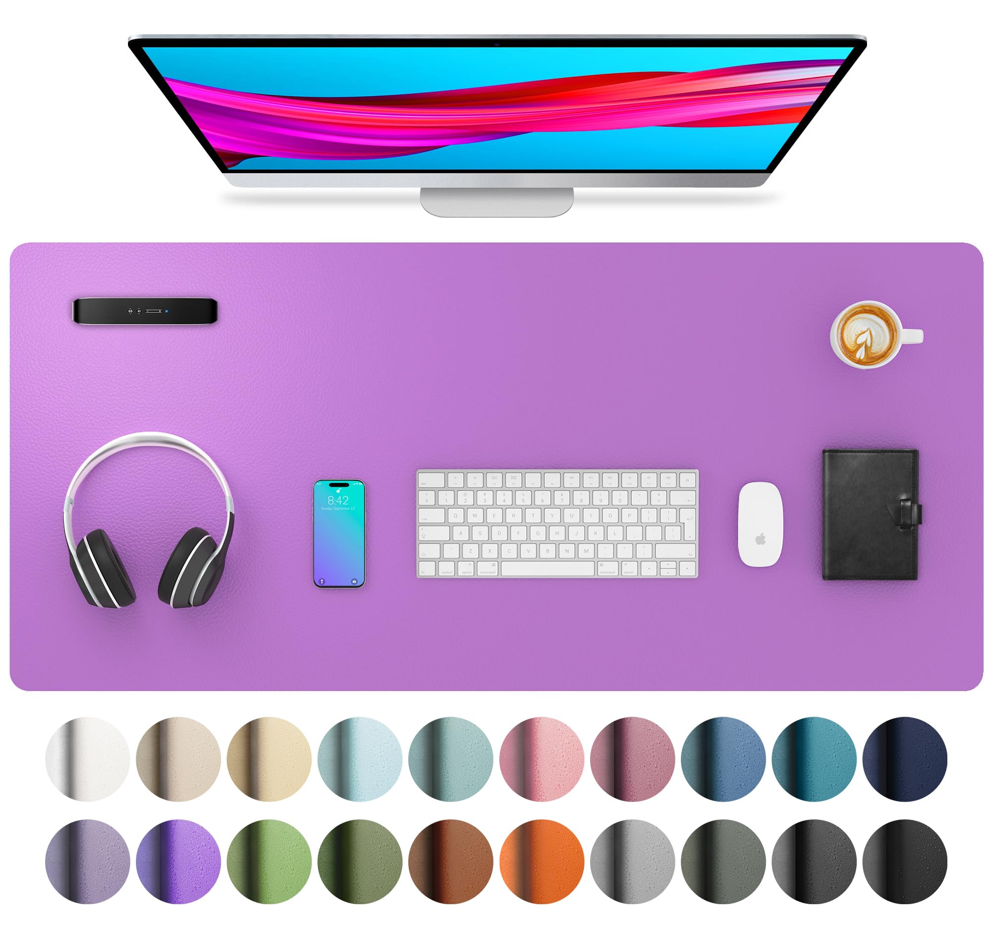 Leather Desk Pad Protector,Mouse Pad,Office Desk Mat,Non-Slip PU Leather Desk Blotter,Laptop Desk Pad,Waterproof Desk Writing Pad for Office and Home