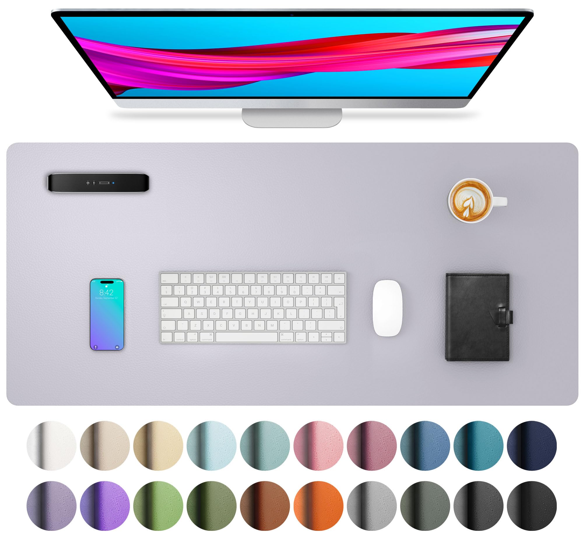 Leather Desk Pad Protector,Mouse Pad,Office Desk Mat,Non-Slip PU Leather Desk Blotter,Laptop Desk Pad,Waterproof Desk Writing Pad for Office and Home