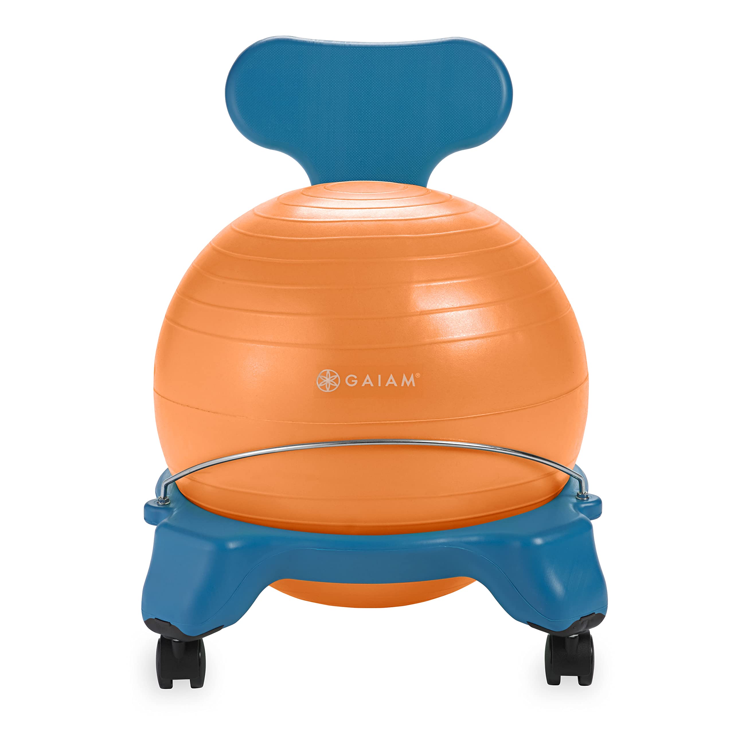 Gaiam Classic Balance Ball Chair – Exercise Stability Yoga Ball Premium Ergonomic Chair for Home and Office Desk with Air Pump, Exercise Guide and Satisfaction