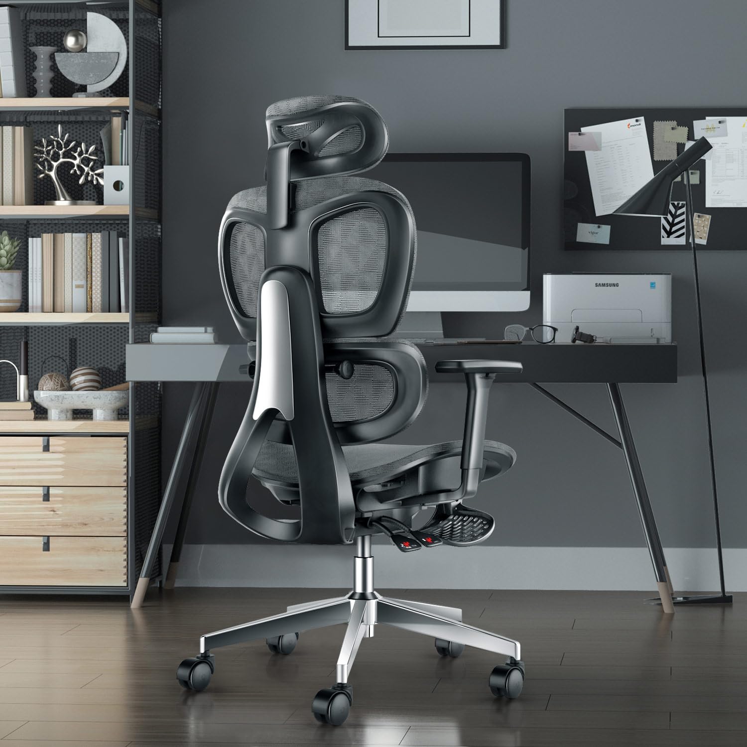 PatioMage Ergonomic Mesh Office Chair with 3D Adjustable Armrest,High Back Desk Computer Chair Ergo3d Ergonomic with Wheels for Home & Office Black