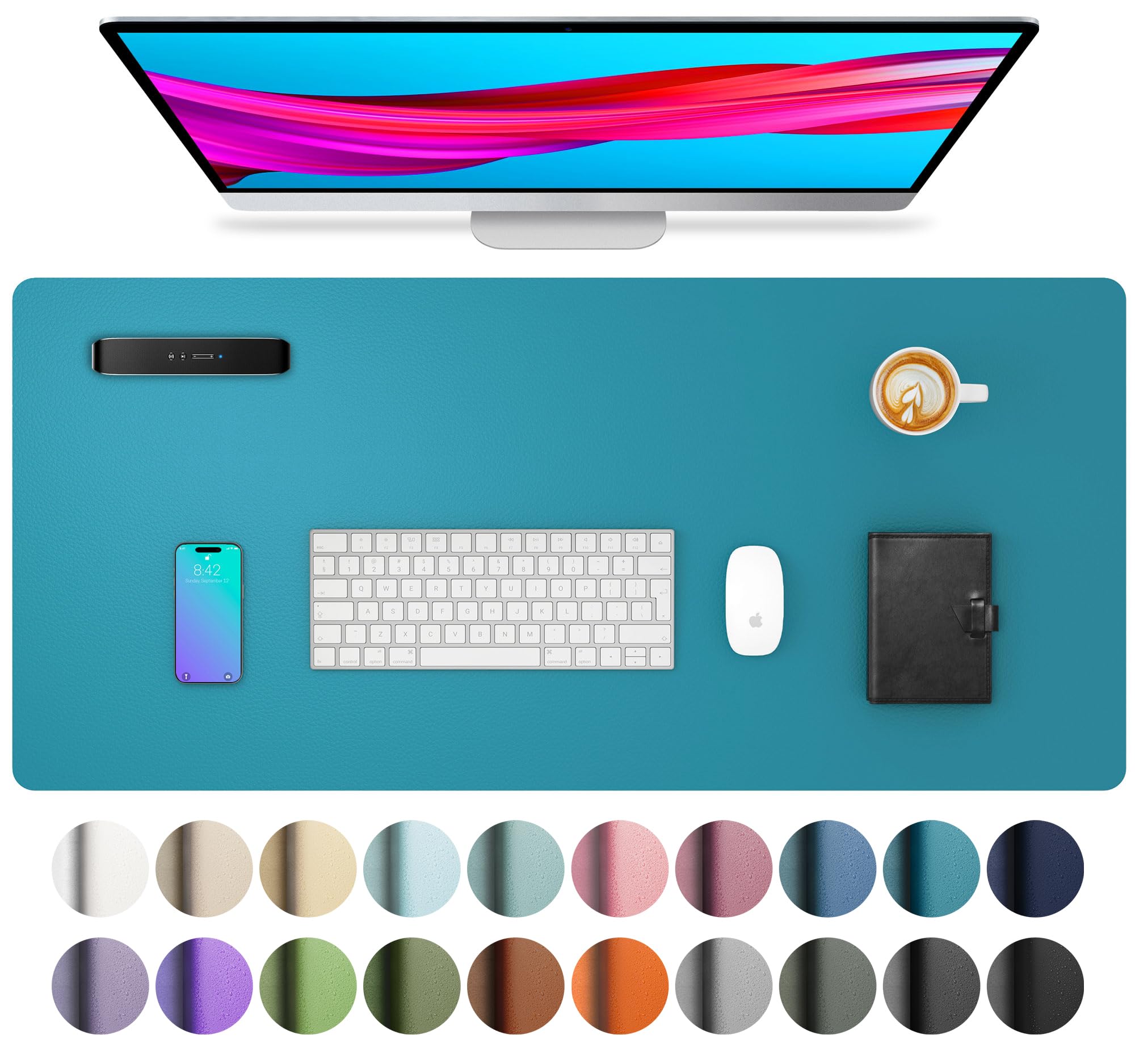 Leather Desk Pad Protector,Mouse Pad,Office Desk Mat,Non-Slip PU Leather Desk Blotter,Laptop Desk Pad,Waterproof Desk Writing Pad for Office and Home