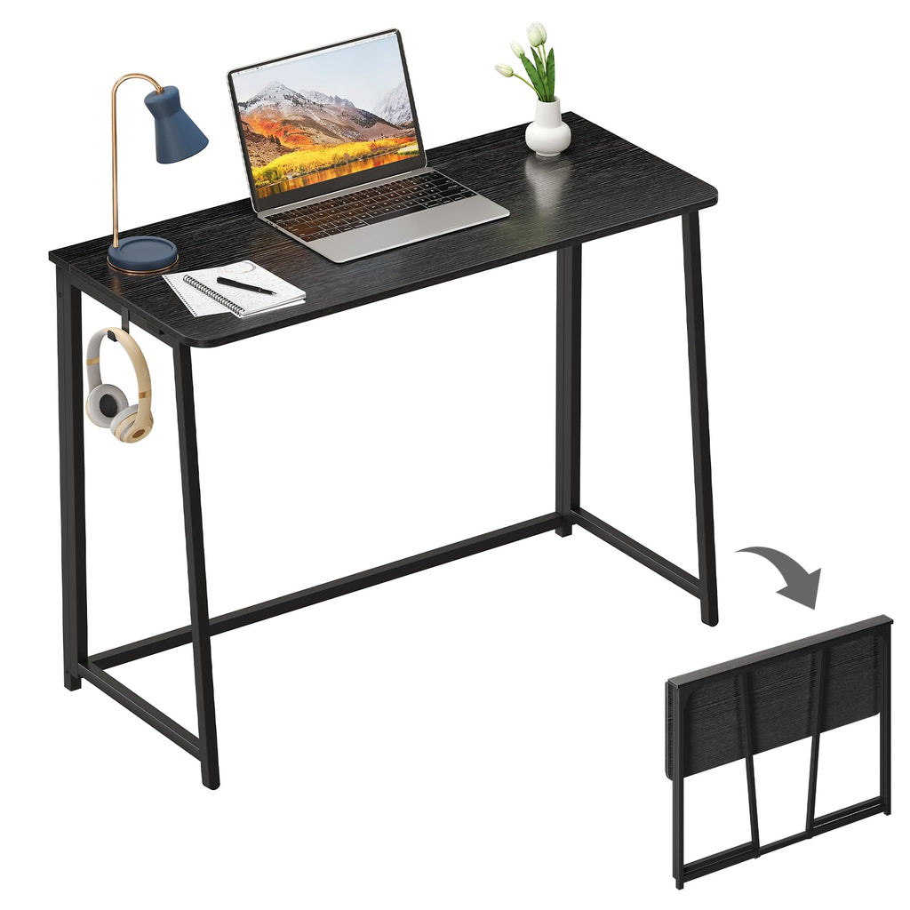 WOHOMO Folding Computer Desk, Small Writing Foldable Desk, Space-Saving Laptop Table, Easy Assemble Workstation for Home Office