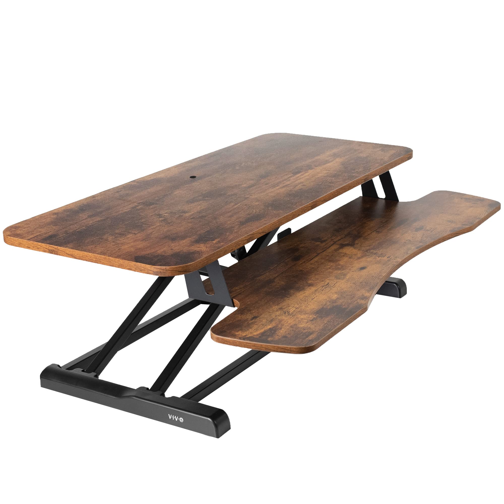 VIVO Desk Converter, K Series, Height Adjustable Sit to Stand Riser, Dual Monitor and Laptop Workstation with Wide Keyboard Tray