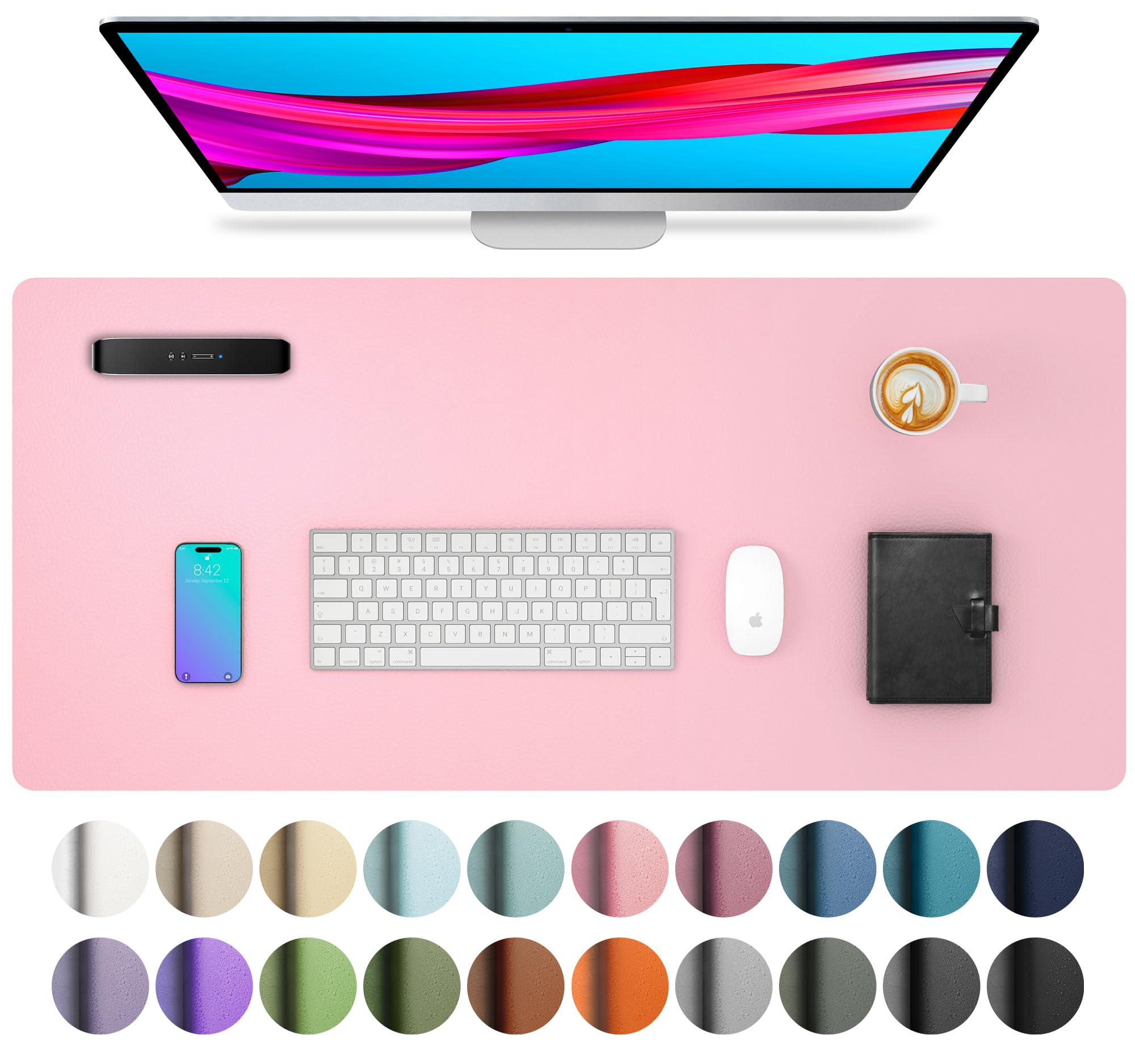 Leather Desk Pad Protector,Mouse Pad,Office Desk Mat,Non-Slip PU Leather Desk Blotter,Laptop Desk Pad,Waterproof Desk Writing Pad for Office and Home