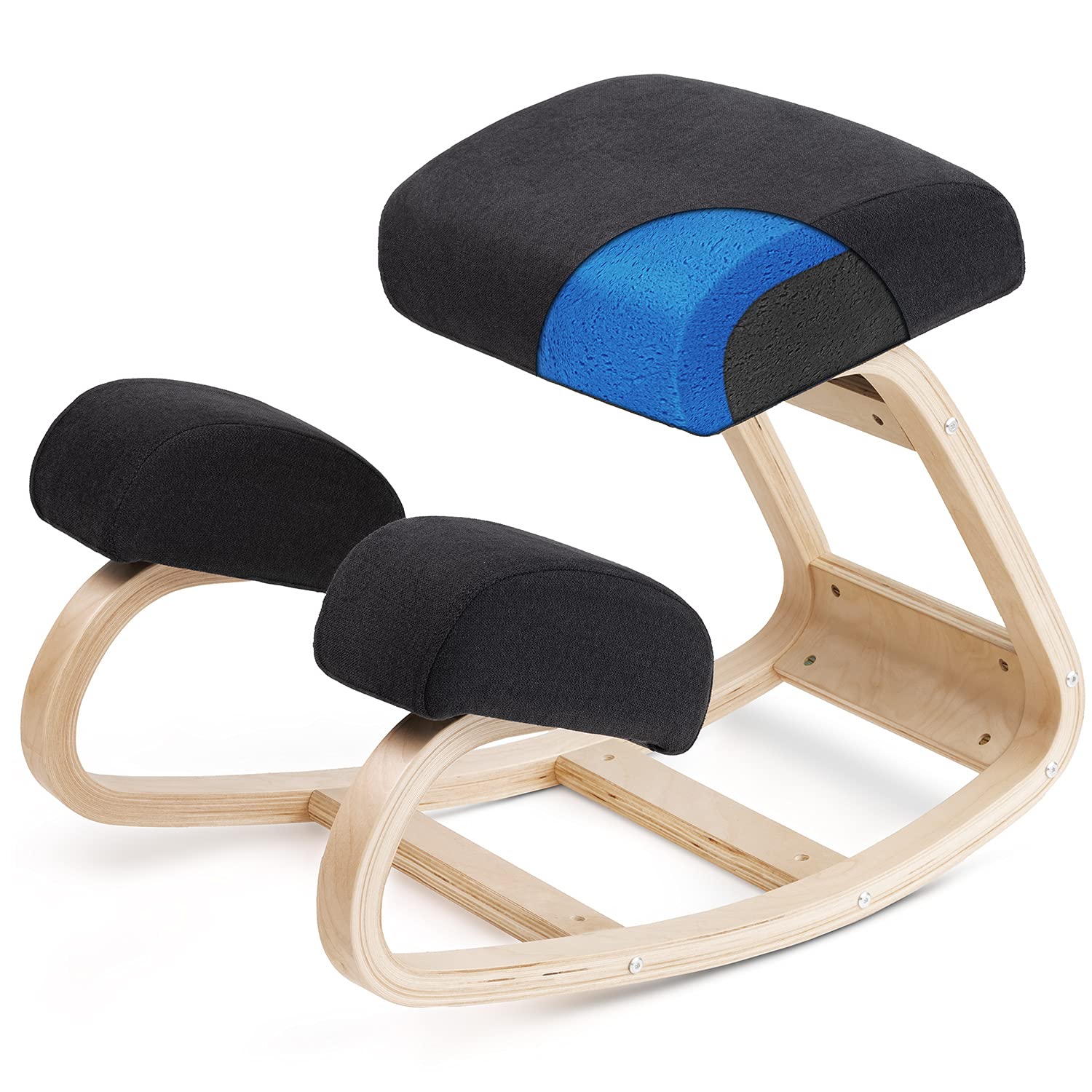 Luxton Ergonomic Kneeling Chair with Extra Padding - Posture Support Comfortable Desk Chair - Angled Rocking Stool & Balancing Seat - Natural Relief for Neck or Back Pain