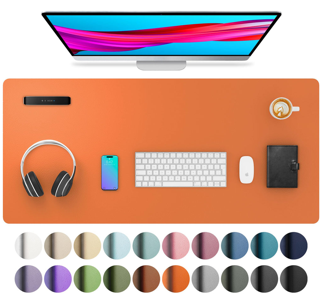 Leather Desk Pad Protector,Mouse Pad,Office Desk Mat,Non-Slip PU Leather Desk Blotter,Laptop Desk Pad,Waterproof Desk Writing Pad for Office and Home