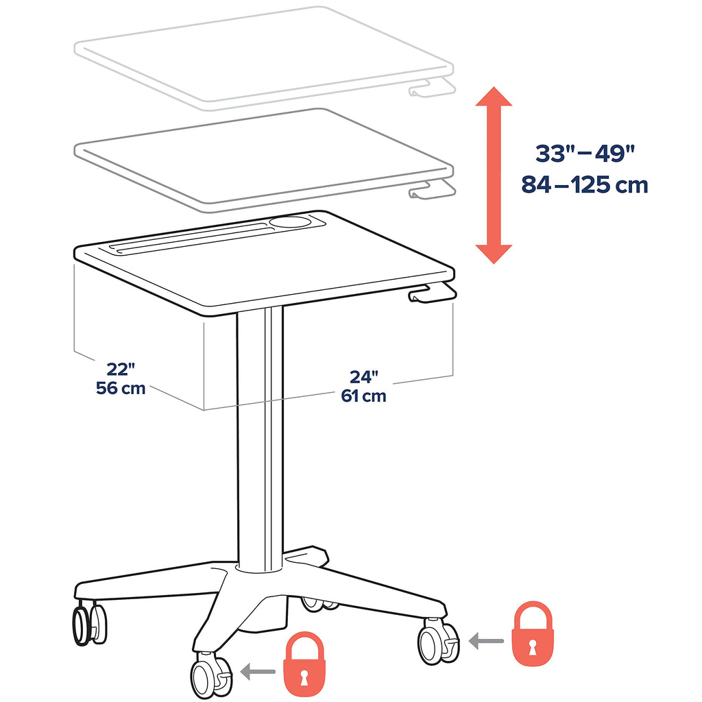 Ergotron – LearnFit Mobile Standing Desk, Rolling Laptop Sit Stand Desk