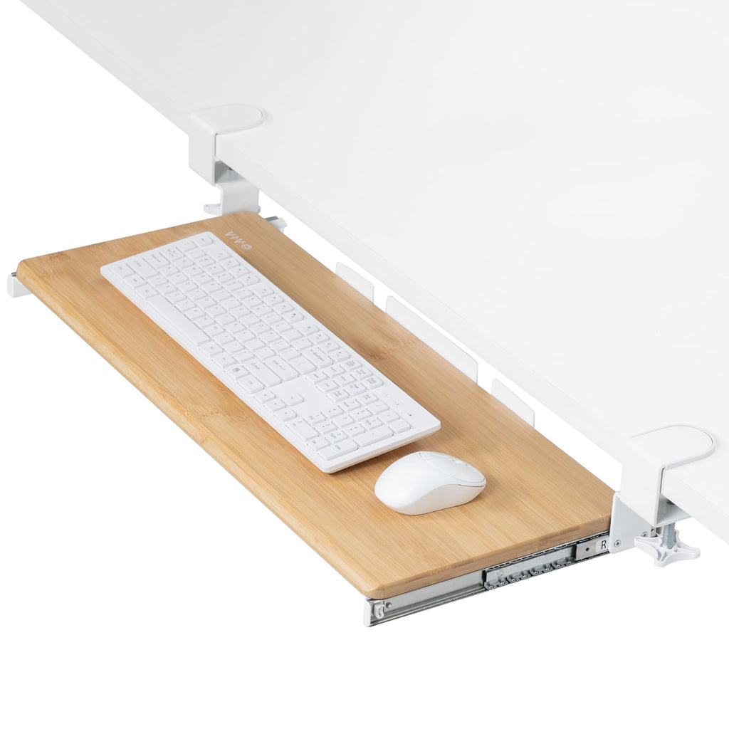 VIVO Keyboard Tray, Under Desk Pull Out with Extra Sturdy C Clamp Mount System, Slide-Out Platform Computer Drawer for Typing and Mouse Work