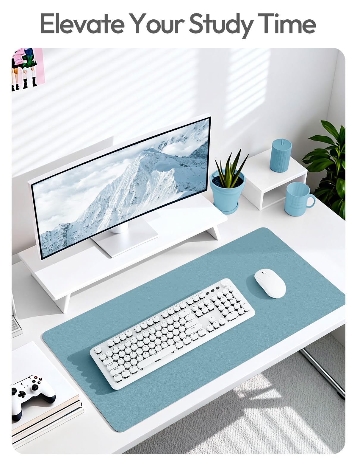 YSAGi Leather Desk Mat, Large Mouse Mat, Non-Slip Desk Pad Desk Protector Mat, Waterproof PU Leather Laptop Mat Table Mat Desk Writing Pad for Office and Home