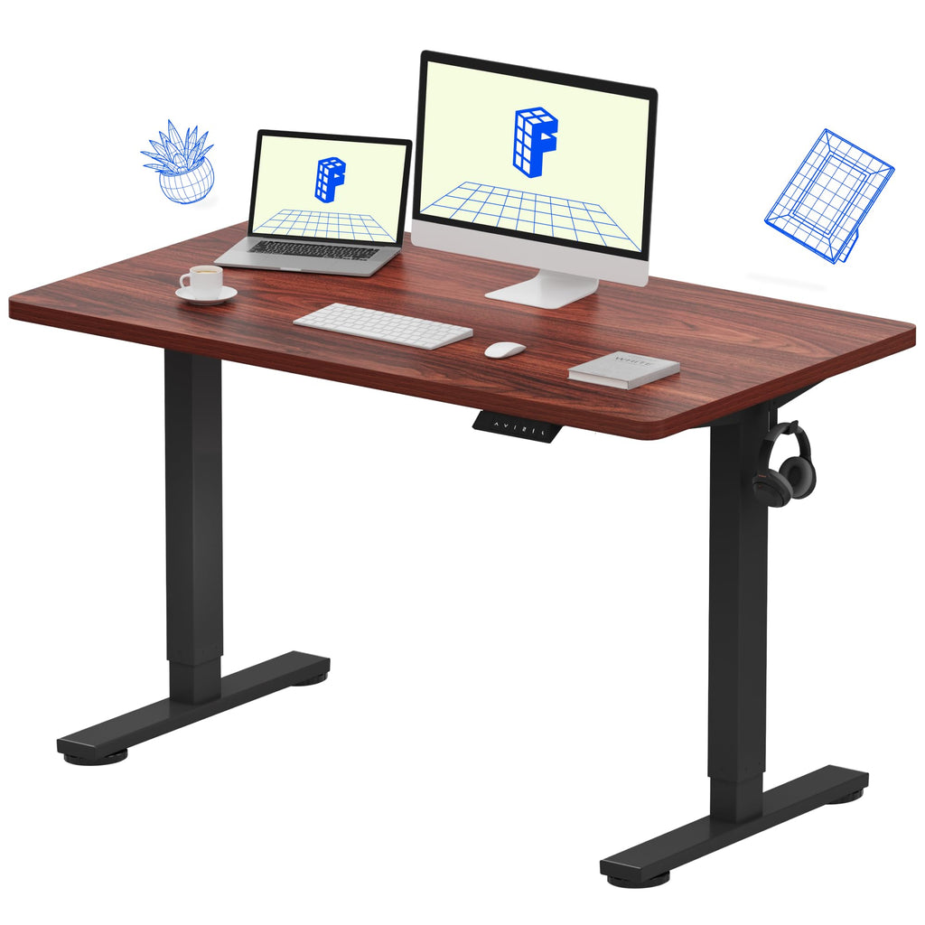 FLEXISPOT EN1 One-Piece Standing Desk, Electric Adjustable with 4 Memory Presets, 176 LBS Capacity, Stable & Quiet, Seamless Desktop for Home Office & Dual Monitors