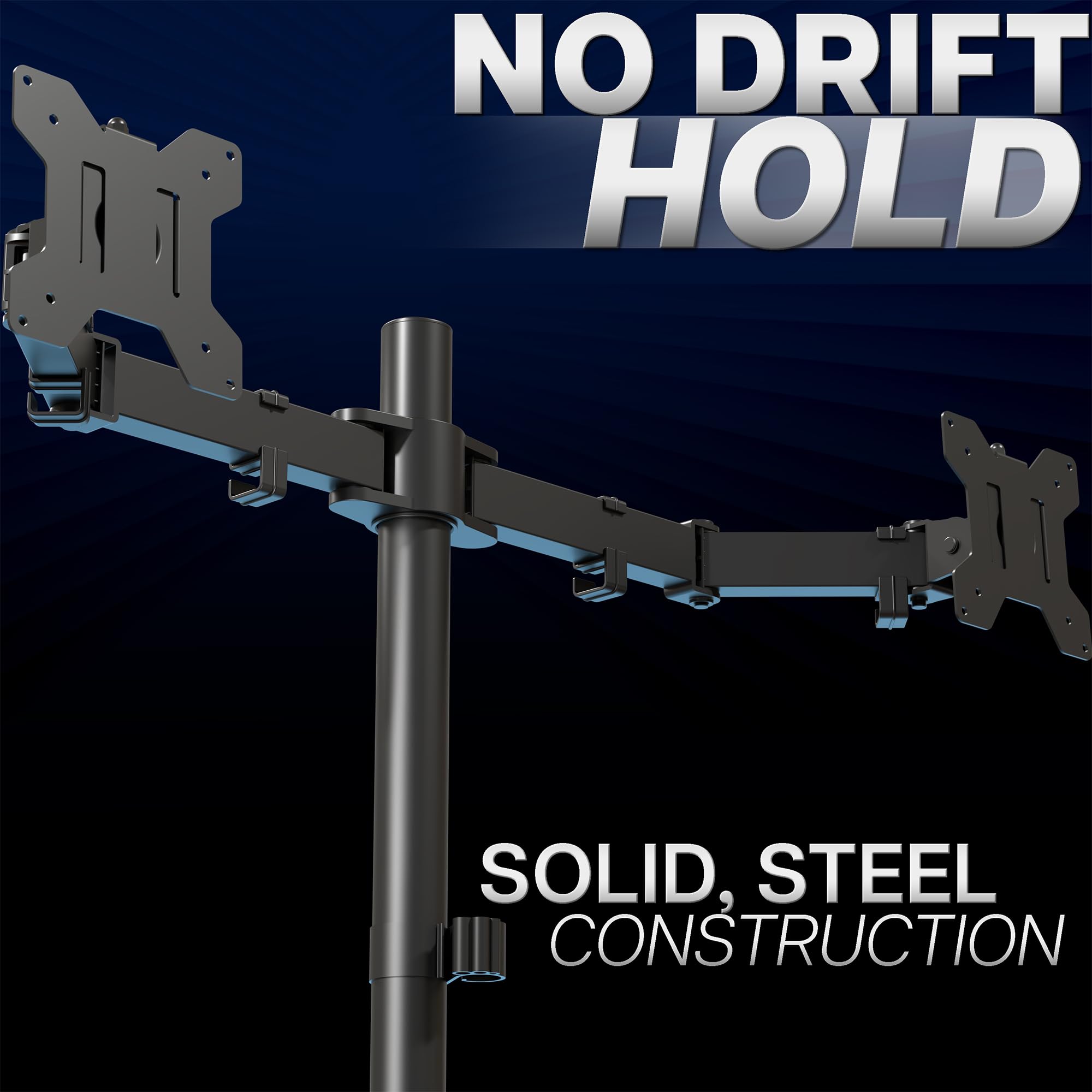 VIVO Dual Monitor Desk Mount, Heavy Duty Fully Adjustable Steel Stand, Holds 2 Computer Screens