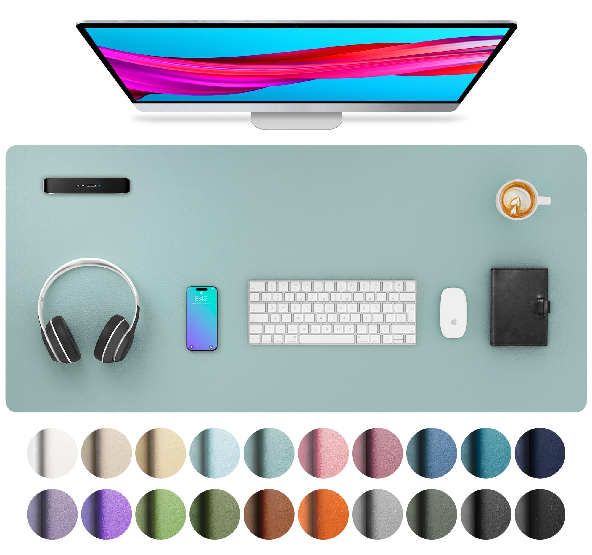 Leather Desk Pad Protector,Mouse Pad,Office Desk Mat,Non-Slip PU Leather Desk Blotter,Laptop Desk Pad,Waterproof Desk Writing Pad for Office and Home