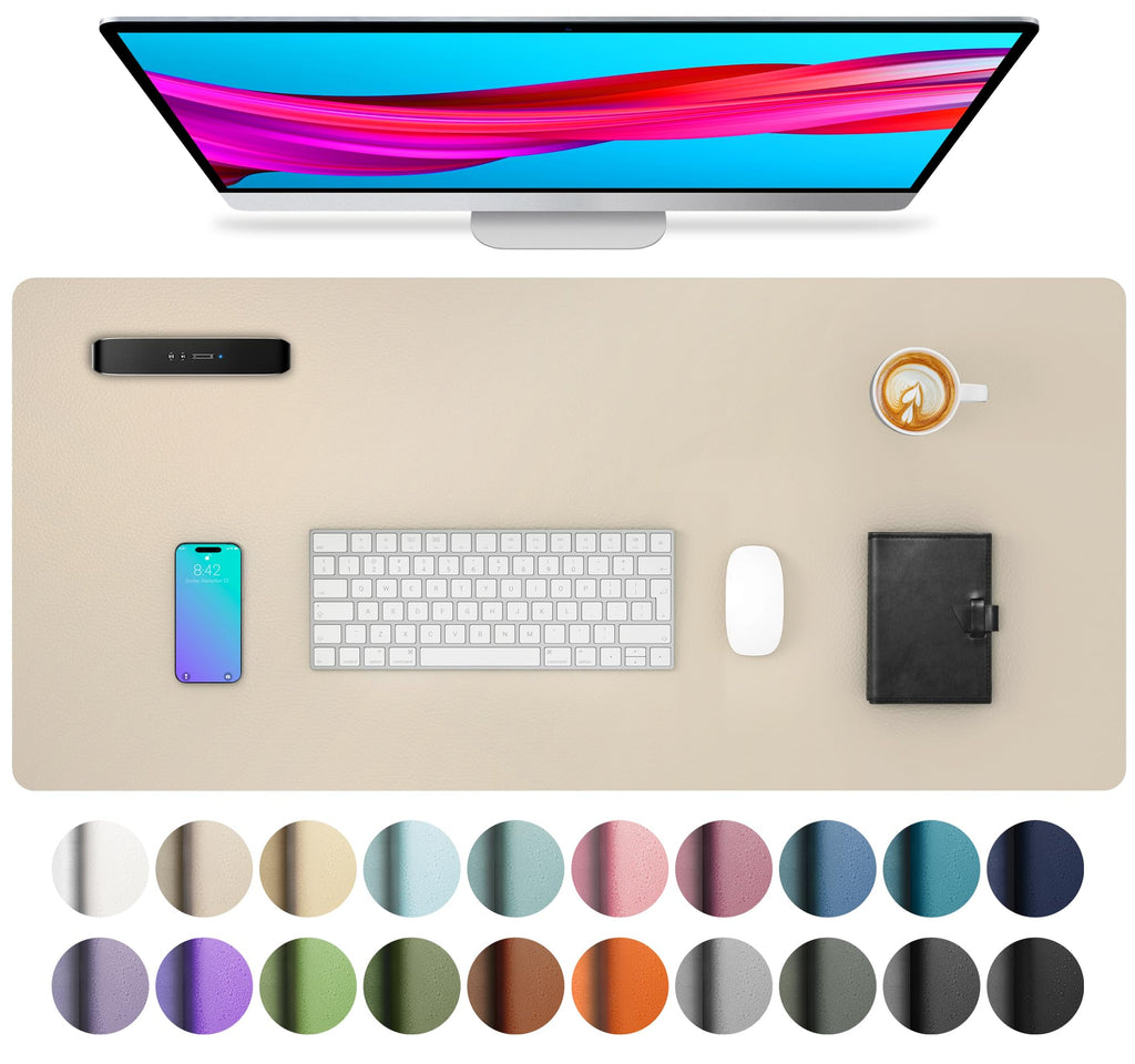 Leather Desk Pad Protector,Mouse Pad,Office Desk Mat,Non-Slip PU Leather Desk Blotter,Laptop Desk Pad,Waterproof Desk Writing Pad for Office and Home