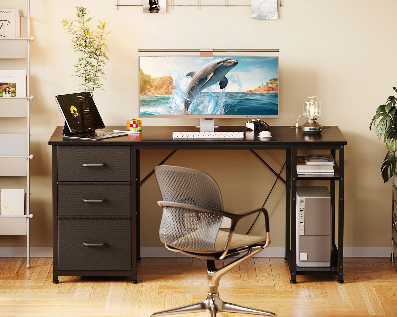 AODK Computer Desk with 3 Drawers