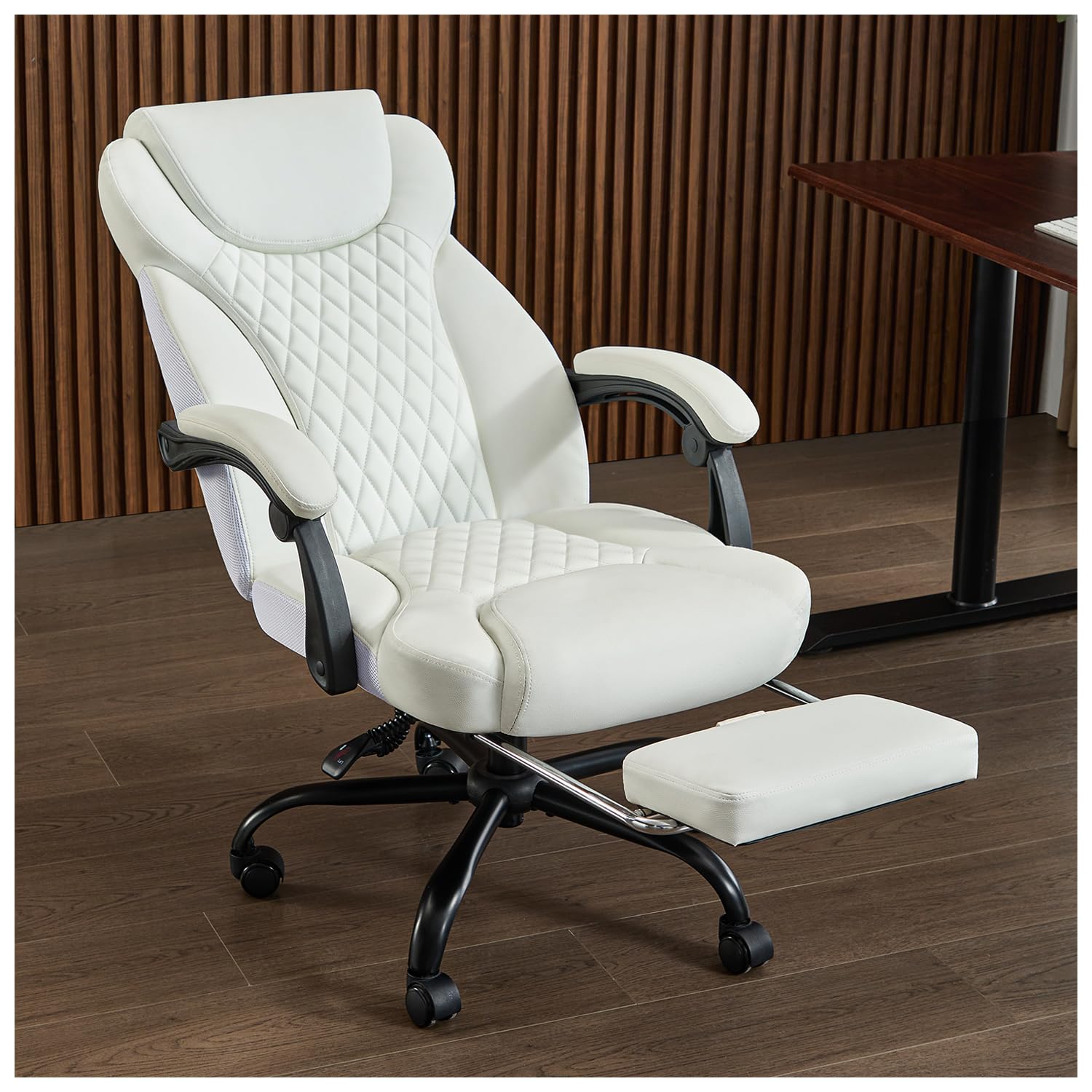 amseatec Office Chair, Big and Tall Office Chair Ergonomic Chair Home Office Desk Chairs Reclining High Back Leather Chair with Lumbar Support