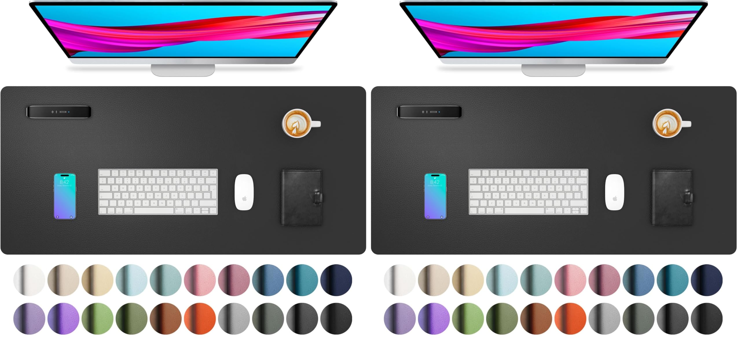 Leather Desk Pad Protector,Mouse Pad,Office Desk Mat,Non-Slip PU Leather Desk Blotter,Laptop Desk Pad,Waterproof Desk Writing Pad for Office and Home