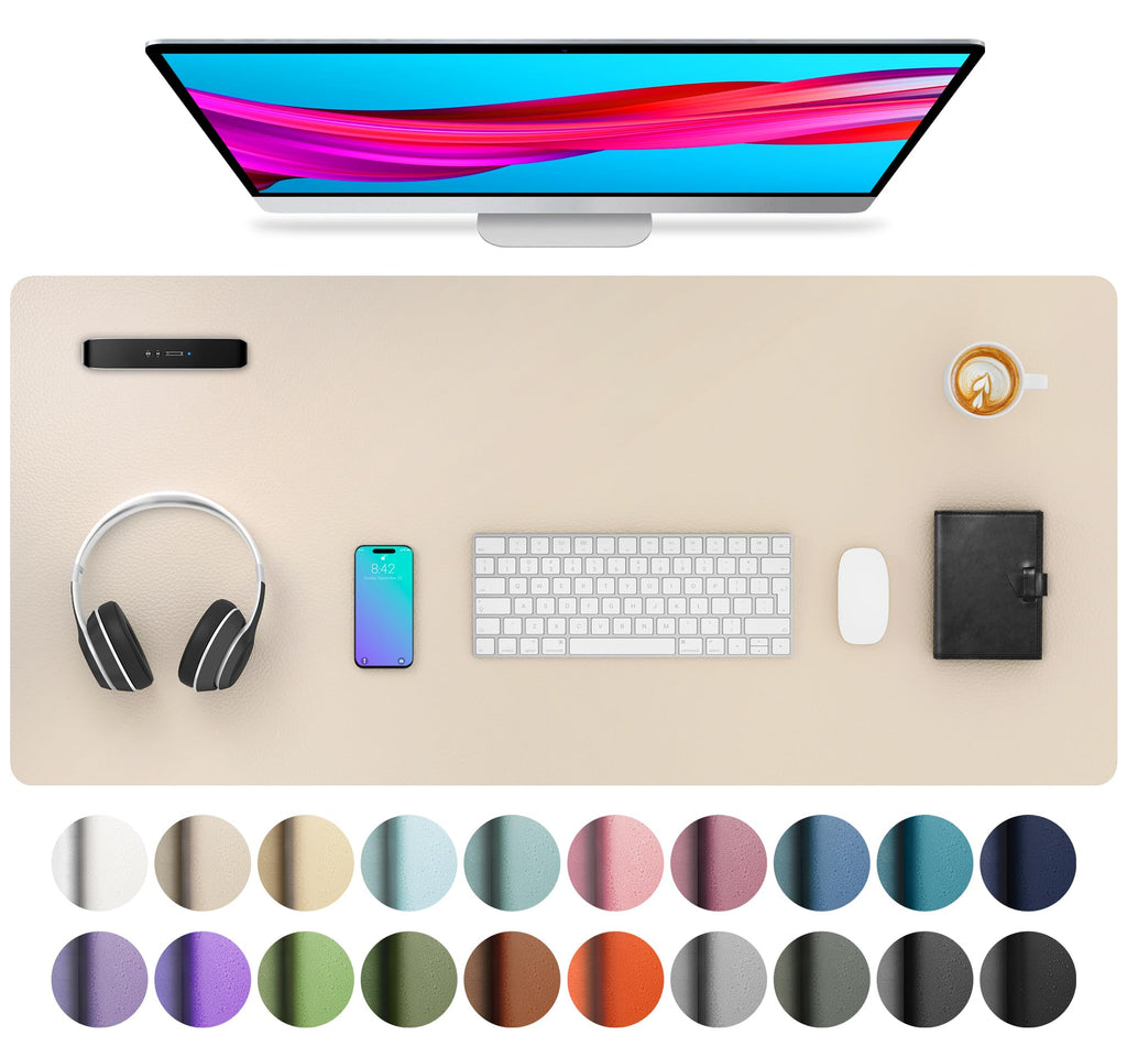 Leather Desk Pad Protector,Mouse Pad,Office Desk Mat,Non-Slip PU Leather Desk Blotter,Laptop Desk Pad,Waterproof Desk Writing Pad for Office and Home