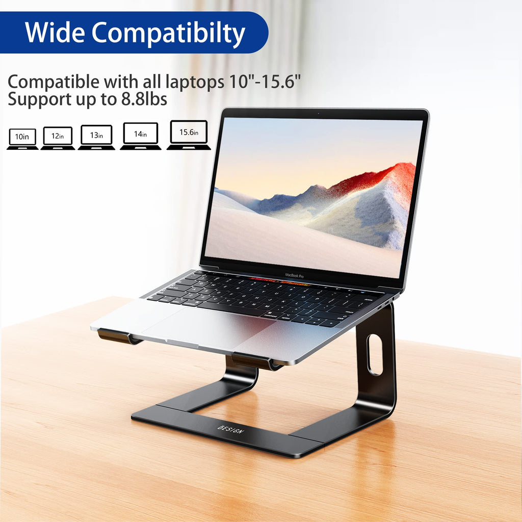 BESIGN LS03 Aluminum Laptop Stand, Ergonomic Detachable Computer Stand, Notebook Holder, Laptop Mount Compatible with Air, Pro, Dell, HP, Lenovo More 10-15.6" Laptops