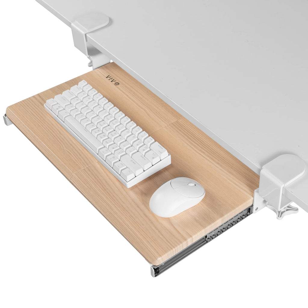 VIVO Keyboard Tray, Under Desk Pull Out with Extra Sturdy C Clamp Mount System, Slide-Out Platform Computer Drawer for Typing and Mouse Work