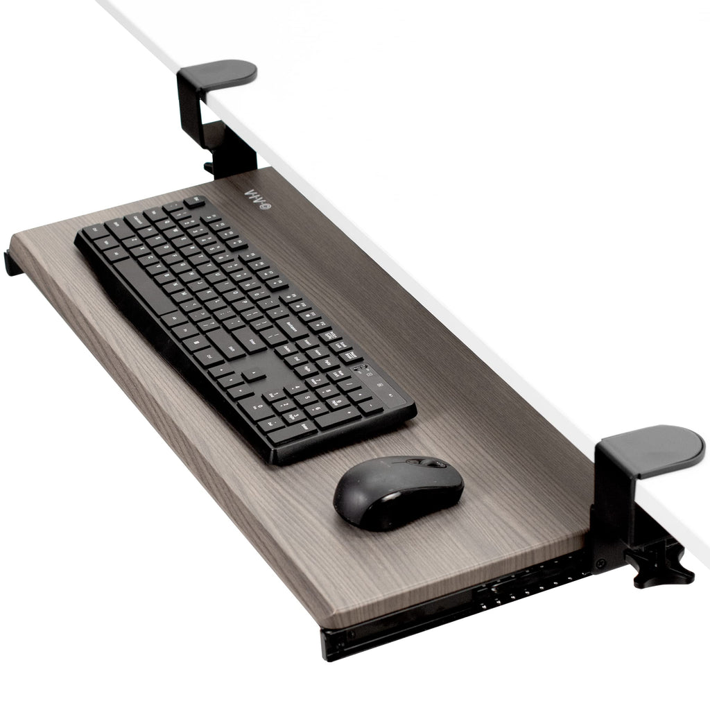 VIVO Keyboard Tray, Under Desk Pull Out with Extra Sturdy C Clamp Mount System, Slide-Out Platform Computer Drawer for Typing and Mouse Work