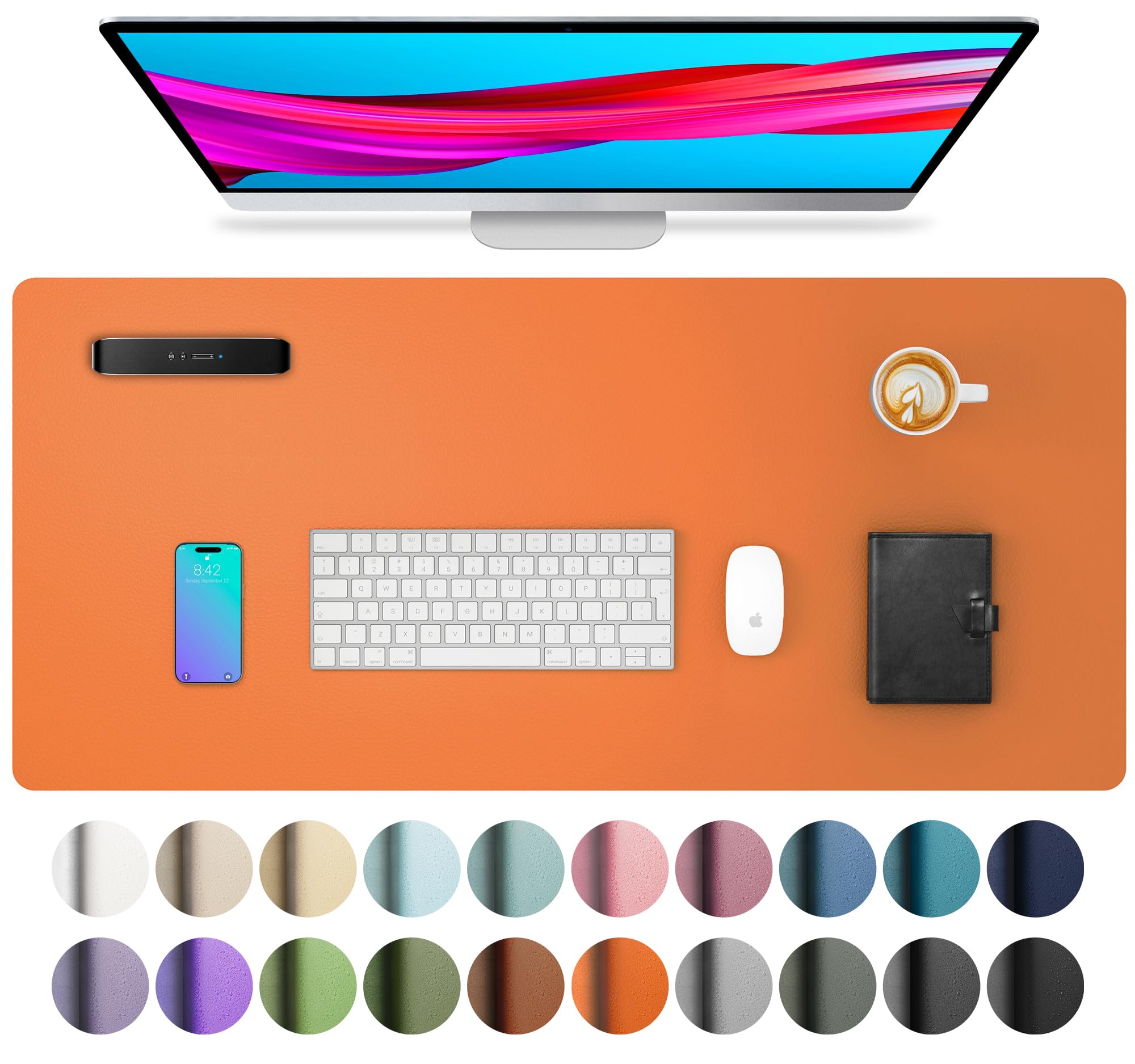 Leather Desk Pad Protector,Mouse Pad,Office Desk Mat,Non-Slip PU Leather Desk Blotter,Laptop Desk Pad,Waterproof Desk Writing Pad for Office and Home