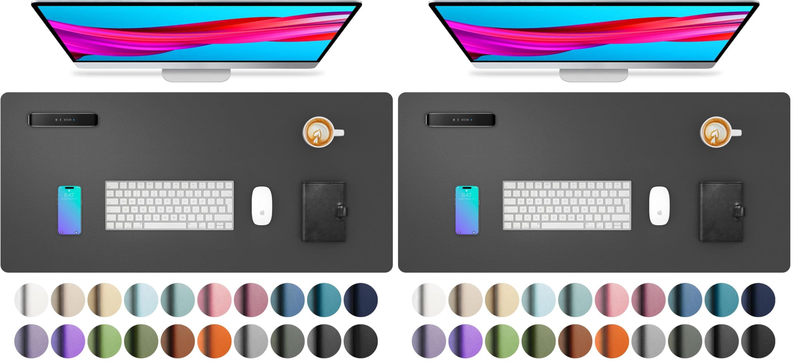 Leather Desk Pad Protector,Mouse Pad,Office Desk Mat,Non-Slip PU Leather Desk Blotter,Laptop Desk Pad,Waterproof Desk Writing Pad for Office and Home