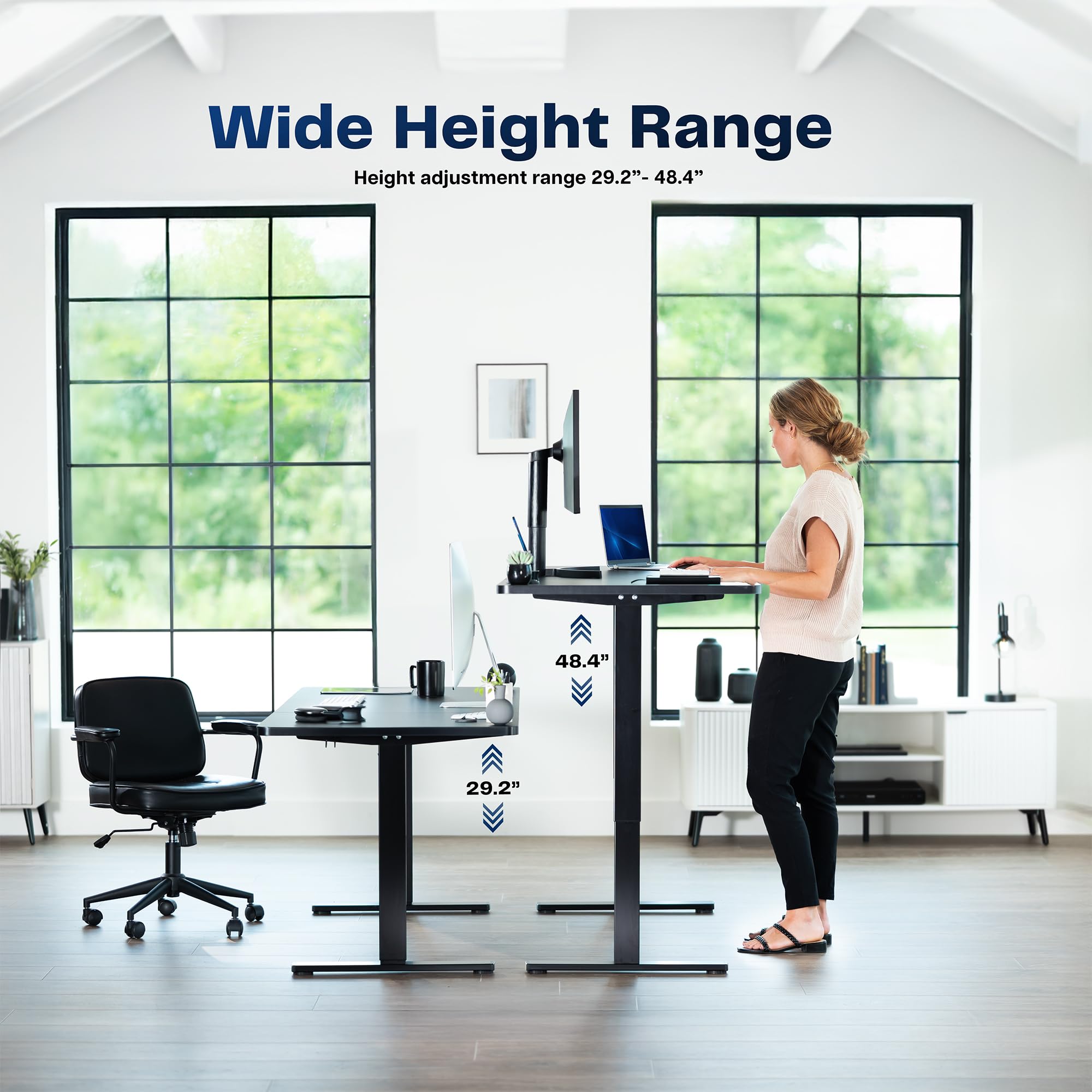 VIVO Electric Standing Desk Workstation, Memory Controller Height Adjustment, 1B Series