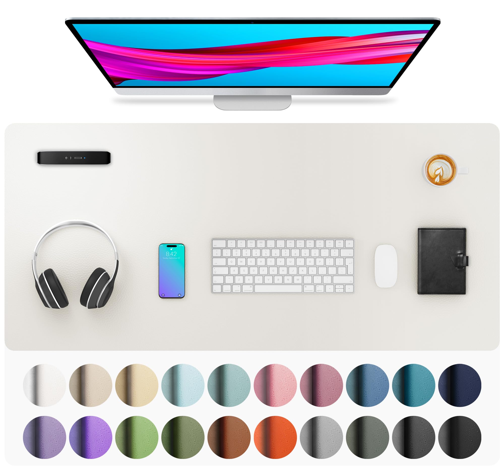 Leather Desk Pad Protector,Mouse Pad,Office Desk Mat,Non-Slip PU Leather Desk Blotter,Laptop Desk Pad,Waterproof Desk Writing Pad for Office and Home