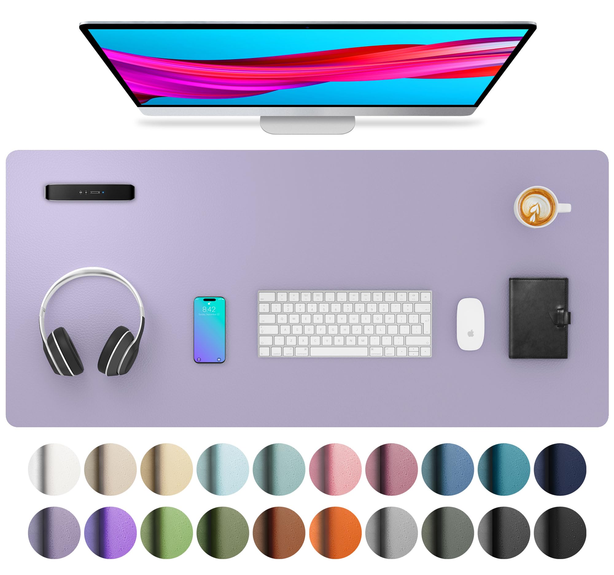 Leather Desk Pad Protector,Mouse Pad,Office Desk Mat,Non-Slip PU Leather Desk Blotter,Laptop Desk Pad,Waterproof Desk Writing Pad for Office and Home