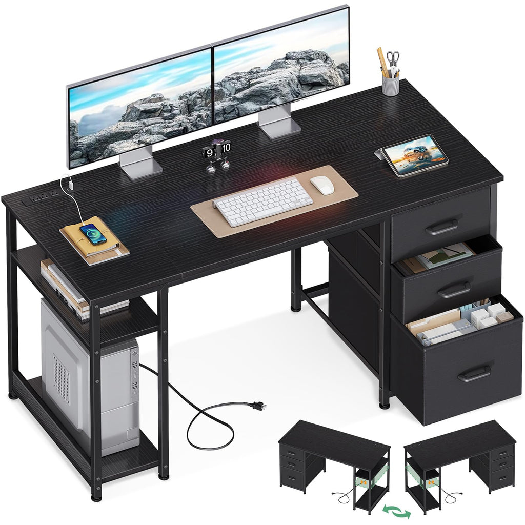 AODK Computer Desk with 3 Drawers
