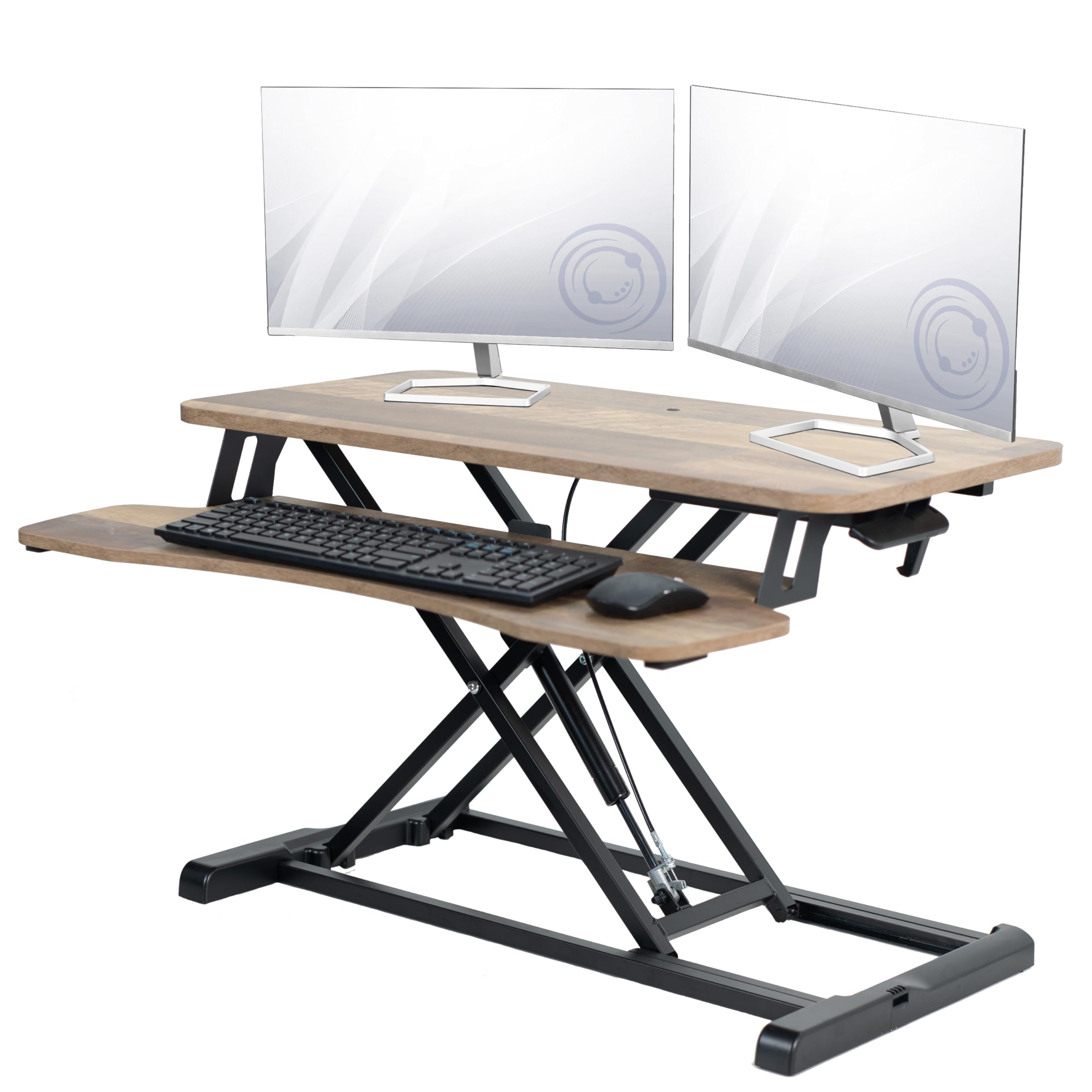 VIVO Desk Converter, K Series, Height Adjustable Sit to Stand Riser, Dual Monitor and Laptop Workstation with Wide Keyboard Tray