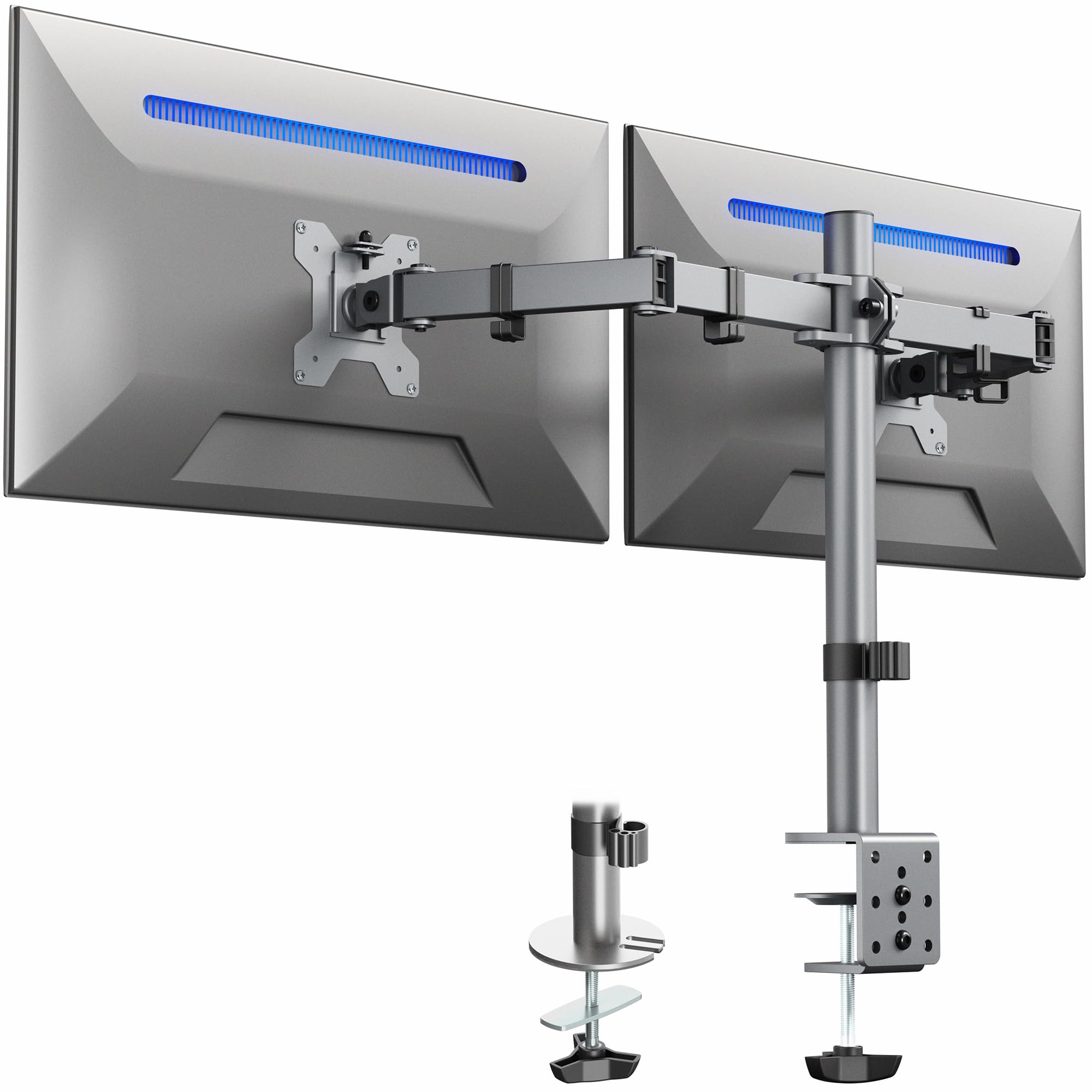 VIVO Dual Monitor Desk Mount, Heavy Duty Fully Adjustable Steel Stand, Holds 2 Computer Screens
