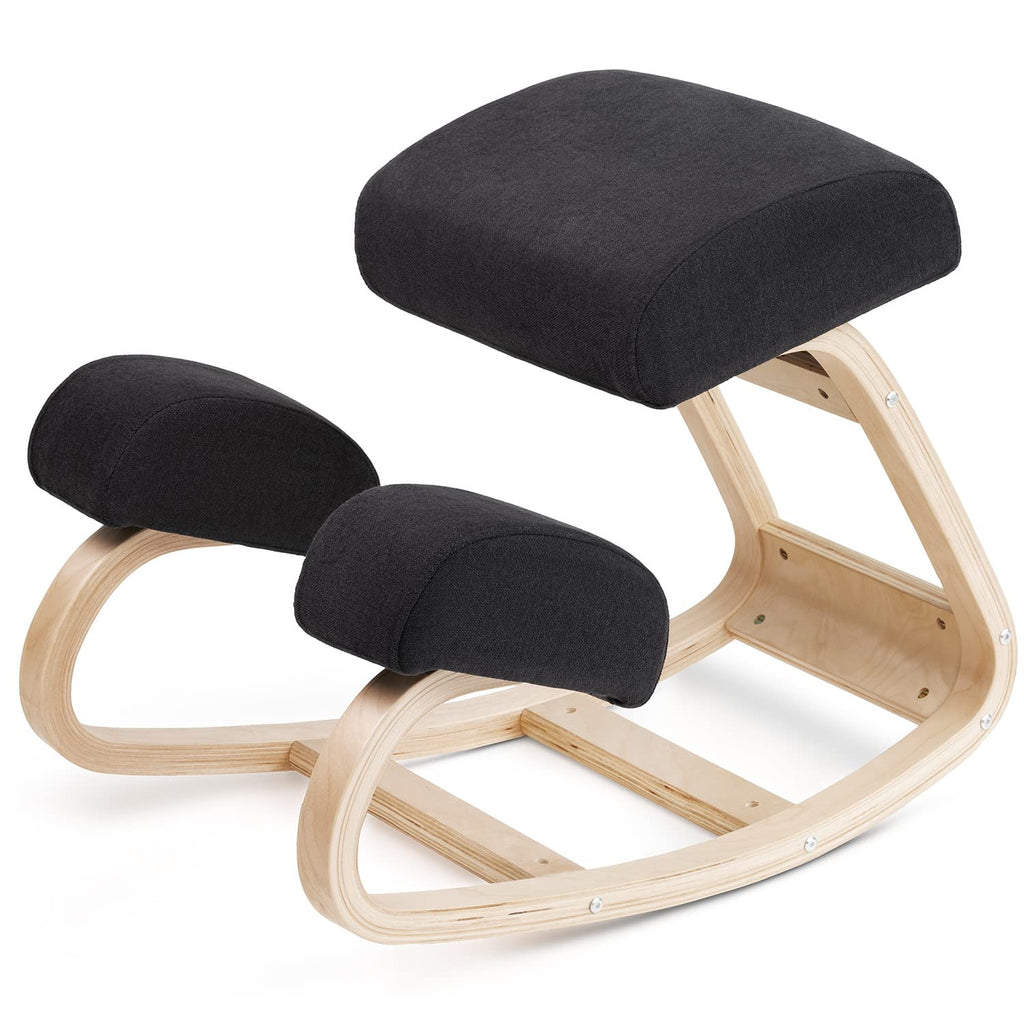 Luxton Ergonomic Kneeling Chair with Extra Padding - Posture Support Comfortable Desk Chair - Angled Rocking Stool & Balancing Seat - Natural Relief for Neck or Back Pain