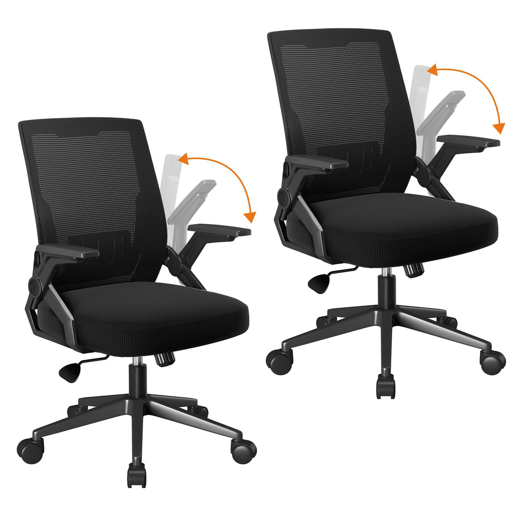 GTPLAYER Ergonomic Office Chair with Flip-up Armrests Executive Computer Chair for Home Office, Breathable Mesh & Adaptive Lumbar Support