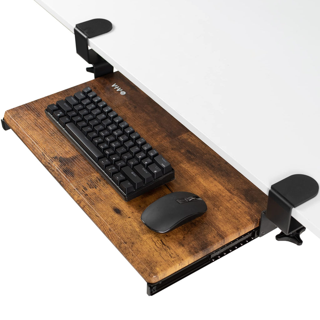 VIVO Keyboard Tray, Under Desk Pull Out with Extra Sturdy C Clamp Mount System, Slide-Out Platform Computer Drawer for Typing and Mouse Work