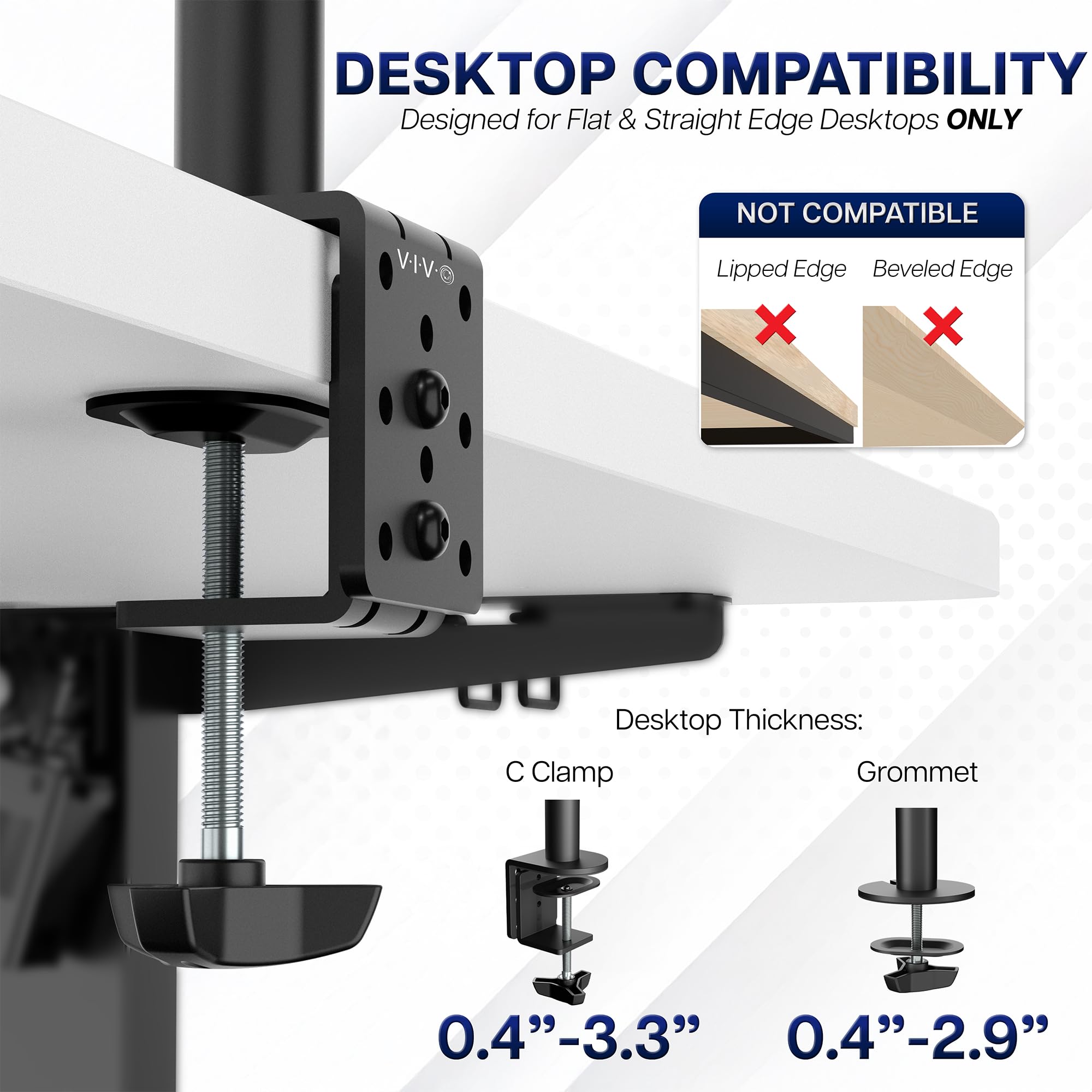 VIVO Dual Monitor Desk Mount, Heavy Duty Fully Adjustable Steel Stand, Holds 2 Computer Screens