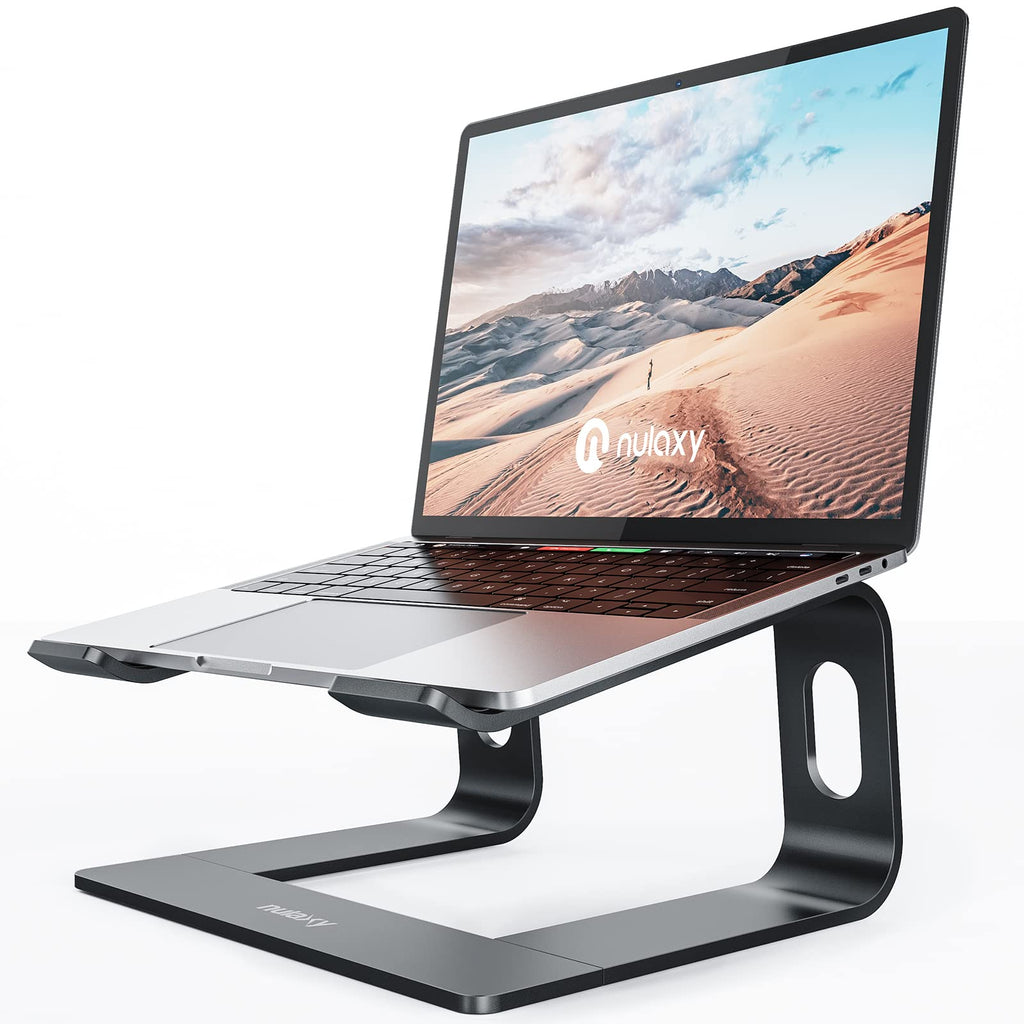 Nulaxy Laptop Stand, Ergonomic Aluminum Laptop Computer Stand, Detachable Laptop Riser Notebook Holder Stand Compatible with MacBook Air Pro, Dell XPS, HP, Lenovo More 10-15.6” Laptops
