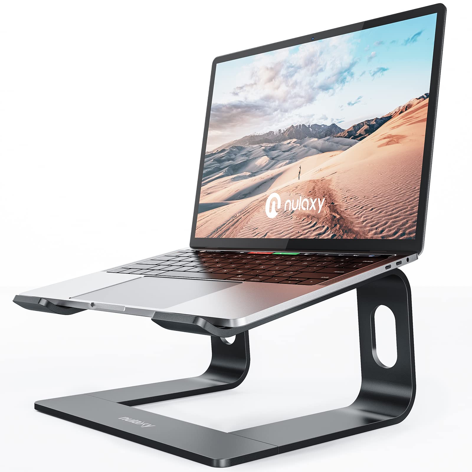 Nulaxy Laptop Stand, Ergonomic Aluminum Laptop Computer Stand, Detachable Laptop Riser Notebook Holder Stand Compatible with MacBook Air Pro, Dell XPS, HP, Lenovo More 10-15.6” Laptops