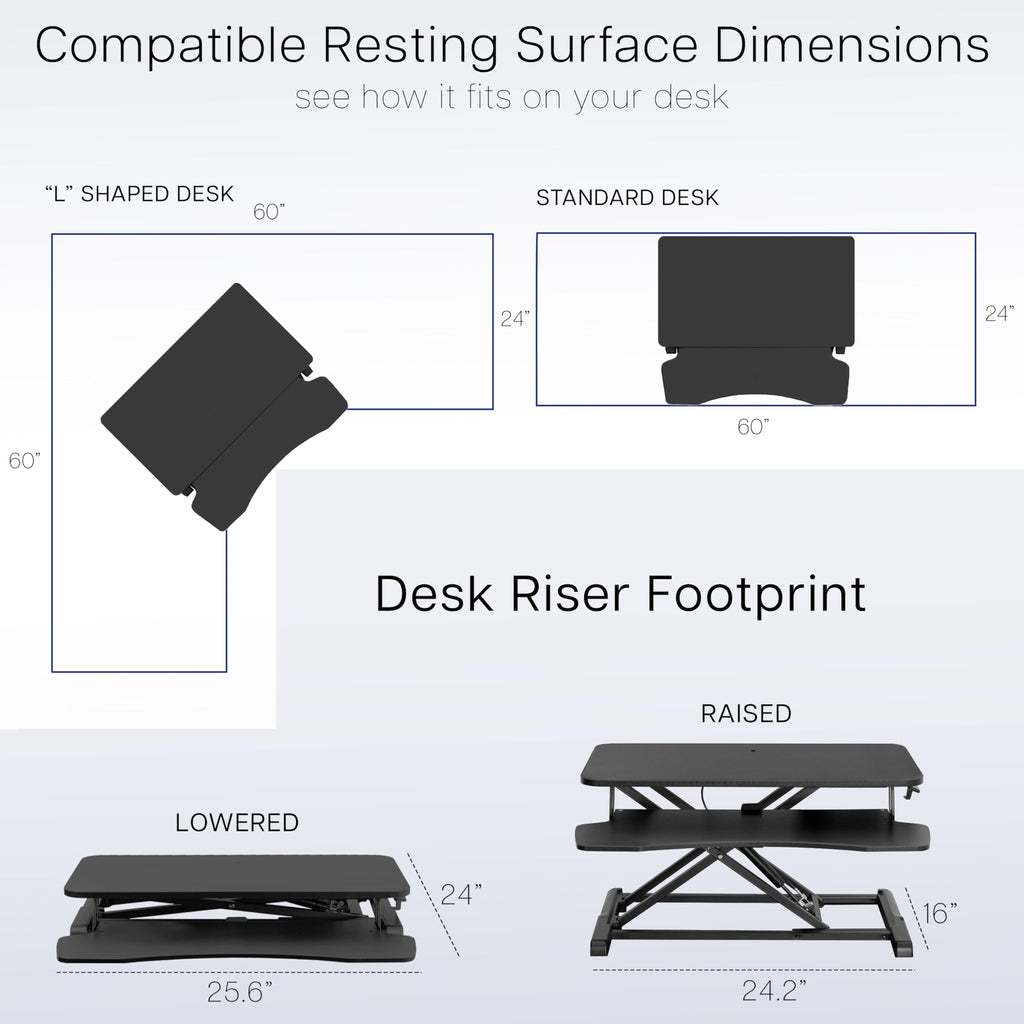 VIVO Desk Converter, K Series, Height Adjustable Sit to Stand Riser, Dual Monitor and Laptop Workstation with Wide Keyboard Tray